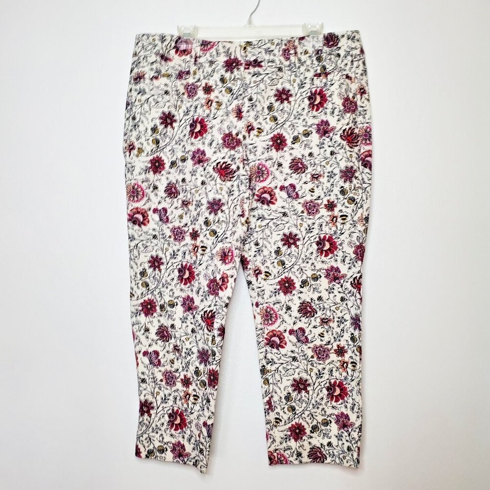 Loft Women's Ankle Pants Size 14 Floral The Riviera Pant - Picture 4 of 11